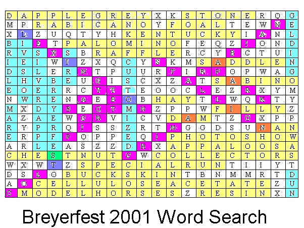 Breyerfest 2001 Word Search