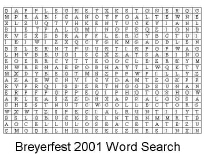 Breyerfest 2001 Word Search